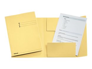 Esselte - Chemise à 3 rabats - A4 - Pour 250 feuilles - jaune (pack de 50)