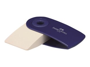 Faber-Castell - Gomme Sleeve Mini - Avec étui de protection pivotant - Blanc