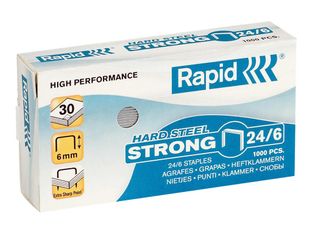 Rapid - Boîte de 1000 Agrafes Strong 24/6 - Jusqu'à 30 feuilles