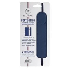 Porte-stylo Denim avec élastique - 3,5 x 15,5 cm - Bleu - Exacompta