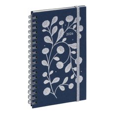 Agenda de poche spiralé Végétal Espace 16S - 1 semaine sur 2 pages -  9 x 16 cm - bleu - Exacompta
