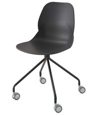 Chaise EASY - avec roulette  - noir