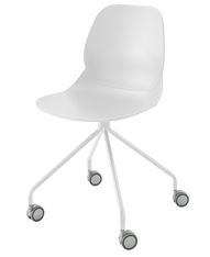 Chaise EASY - avec roulette - Blanc