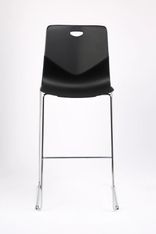 Tabouret TECSUP - Empilable - coque en polypropylène noir - pieds chromés fenêtre