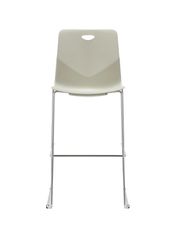 Tabouret TECSUP - Empilable - coque en polypropylène blanc - pieds chromés fenêtre