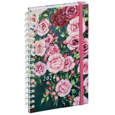 Agenda de poche spiralé Sophie Adde - 1 semaine sur 2 pages - 9 x 16 cm - roses - Exacompta