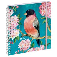 Agenda spiralé Sophie Adde Lady 18S - 1 semaine sur 2 pages - 15 x 17 cm - oiseaux - Exacompta