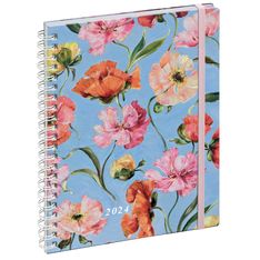 Agenda spiralé Sophie Adde Lady 20S - 1 semaine sur 2 pages - 15 x 21 cm - fleurs - Exacompta