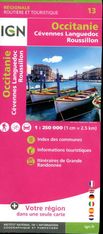 Carte Occitanie Recto/Verso Cevennes Languedoc Roussillon