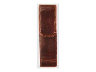 Maverick The Original - Boîtier de stylo - 2 pens - cuir de vachette pleine fleur tanné végétal - brun