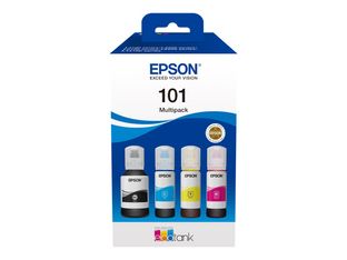 Epson 101 Multipack - Pack de 4 - noir, jaune, cyan, magenta - original - réservoir d'encre - pour Epson L4260, L4266, L6190, L6260, L6270, L6276, L6290; EcoTank L14150, L4260, L6270, L6290