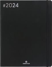 Agenda Flex - 1 semaine sur 2 pages - 22 x 28 cm - noir - Oberthur