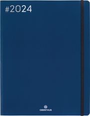 Agenda Flex - 1 semaine sur 2 pages - 22 x 28 cm - bleu marine - Oberthur