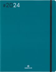 Agenda Flex - 1 semaine sur 2 pages - 22 x 28 cm - émeraude - Oberthur