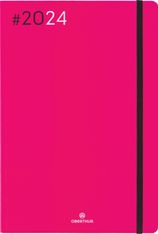 Agenda Flex - 1 semaine sur 2 pages - 17 x 24,5 cm - fuchsia - Oberthur