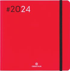 Agenda Flex - 1 semaine sur 2 pages - 16 x 16 cm - rouge - Oberthur