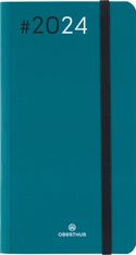 Agenda de poche Flex - 1 semaine sur 2 pages - 9,5 x 17,5 cm - émeraude - Oberthur