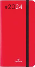 Agenda de poche Flex - 1 semaine sur 2 pages - 9,5 x 17,5 cm - rouge - Oberthur