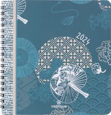 Agenda à spirale Tokyo - 1 semaine sur 2 pages - 16 x 16 cm - rouge - Oberthur