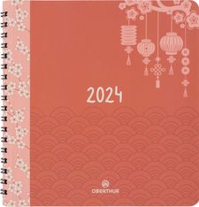 Agenda à spirale Tokyo - 1 semaine sur 2 pages - 16 x 16 cm - bleu - Oberthur