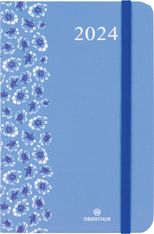 Agenda Anahita - 1 semaine sur 2 pages - 10 x 15 cm - floralie bleu - Oberthur