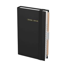 Lecas Chantier - Agenda 1 jour par page avec crayon - 8 x 13 cm - noir