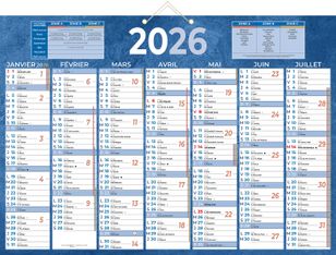 Calendrier bancaire année civile BOUCHUT "230 Bleu" 38,5 x 54 cm coloris bleu Pefc 70 %