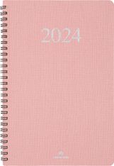 Agenda Galway - 1 semaine sur 2 pages - 19 x 24,5 cm - rose - Oberthur