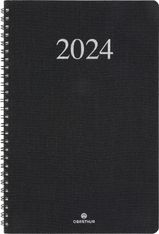 Agenda Galway - 1 semaine sur 2 pages - 19 x 24,5 cm - noir - Oberthur