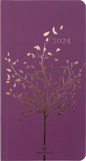 Agenda de poche Astoria - 1 semaine sur 2 pages - 9,5 x 17 cm - prune - Oberthur