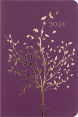 Agenda Astoria - 1 semaine sur 2 pages - 10 x 15 cm - prune - Oberthur