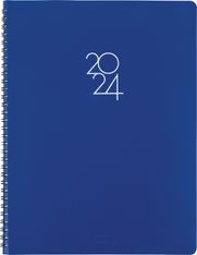 Agenda à spirale Portland - 1 semaine sur 2 pages - 22 x 30 cm - bleu - Oberthur