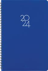 Agenda à spirale Portland - 1 semaine sur 2 pages - 17 x 24,5 cm - bleu - Oberthur