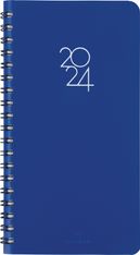 Agenda de poche spiralé Portland - 1 semaine sur 2 pages - 9,5 x 17 cm - bleu - Oberthur