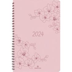 Agenda à spirale Primrose - 1 semaine sur 2 pages - 22 x 28 cm - rose - Oberthur