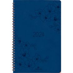 Agenda à spirale Primrose - 1 semaine sur 2 pages - 10 x 15 cm - bleu marine - Oberthur