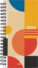 Agenda à spirale Chicago - 1 semaine sur 2 pages - 9,5 x 17,5 cm - couleurs vives - Oberthur