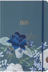 Agenda Giverny - 1 semaine sur 2 pages - 17 x 24,5 cm - bleu - Oberthur