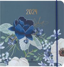 Agenda Giverny - 1 semaine sur 2 pages - 16 x 16 cm - bleu - Oberthur
