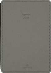 Agenda Stan - 1 semaine sur 2 pages - 11,5 x 16,5 cm - gris clair - Oberthur
