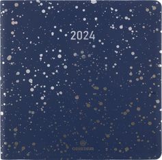 Agenda Céleste - 1 semaine sur 2 pages - 16 x 16 cm - marine/argent - Oberthur