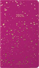 Agenda de poche Céleste - 1 semaine sur 2 pages - 9,5 x 17 cm - fuchsia/or - Oberthur