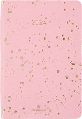 Agenda Céleste - 1 semaine sur 2 pages - 10 x 15 cm - rose/or - Oberthur