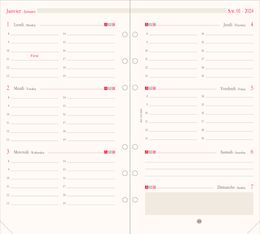Oberthur - Recharge pour organiseur - 1 semaine sur 2 pages à l'horizontal - 9,5 x 19,5 cm