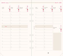 Oberthur - Recharge pour organiseur - 1 semaine sur 2 pages à la verticale - 9,5 x 19,5 cm