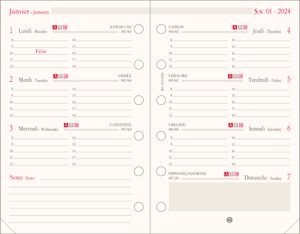 Oberthur - Recharge pour organiseur - 1 semaine sur 2 pages (semainier international) - 8 x 15 cm
