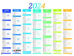 Calendrier Nuance - 7 mois par face - 21 x 26,5 cm - Oberthur