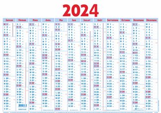 Planning Classique - 12 mois sur une face - 43 x 55 cm - Oberthur