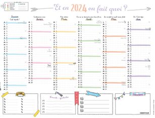 Bullet Calendrier - 6 mois par face - 32 x 42 cm - Oberthur