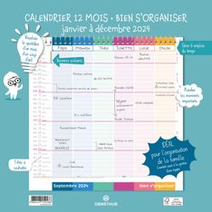 Calendrier mensuel d'organisation - 30 x 30 cm - Oberthur